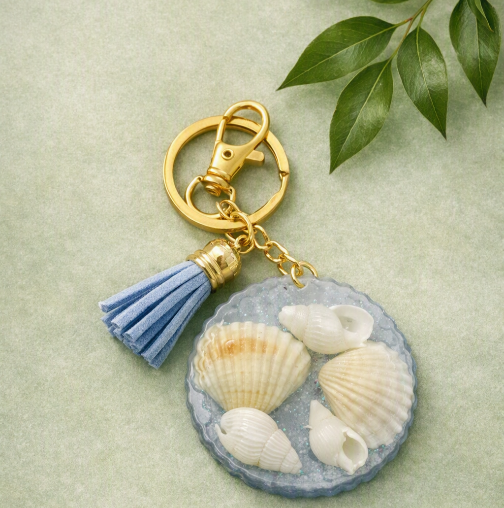 Shell and Pearls Keychain